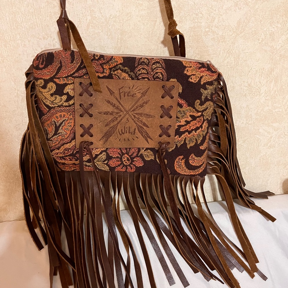 Keep It Gypsy Purse "FREE WILD" Fringe Hippie Hobo Western Country - Picture 7 of 11